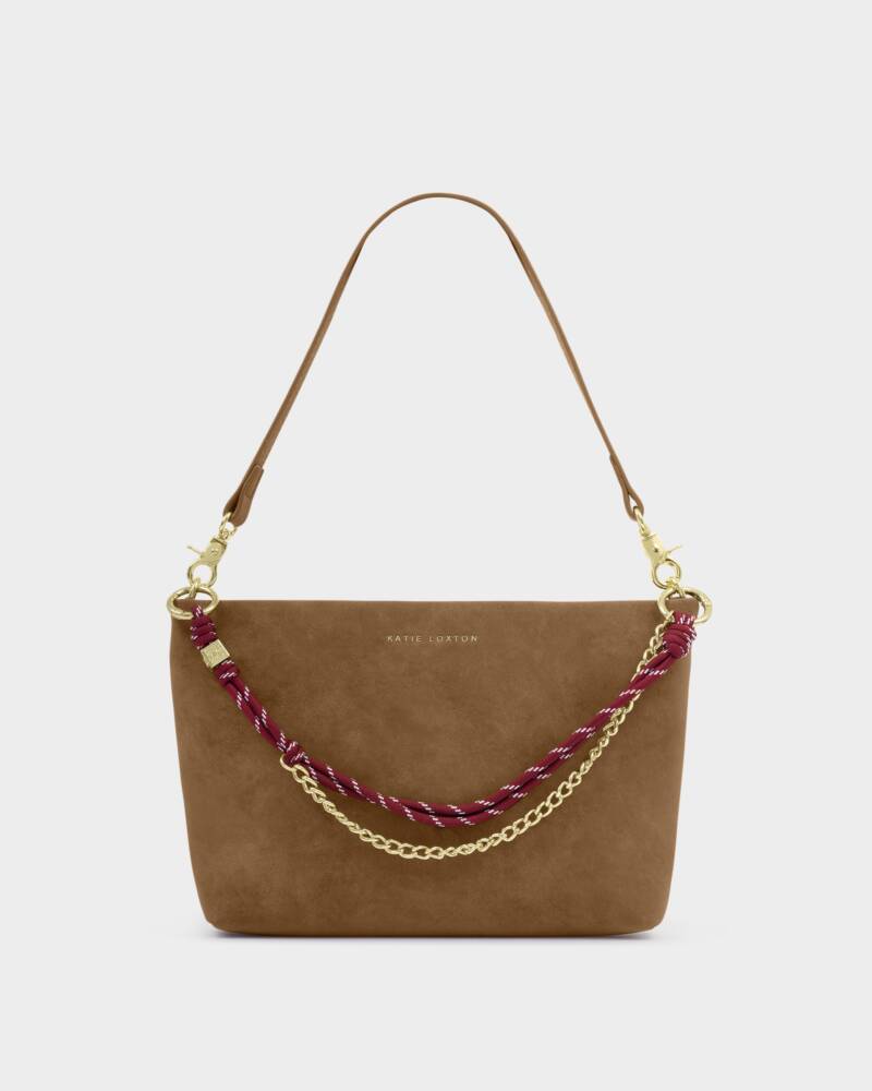 Rose & Lee Co Cord Shoulder Bag, Caramel Suedette BAGS