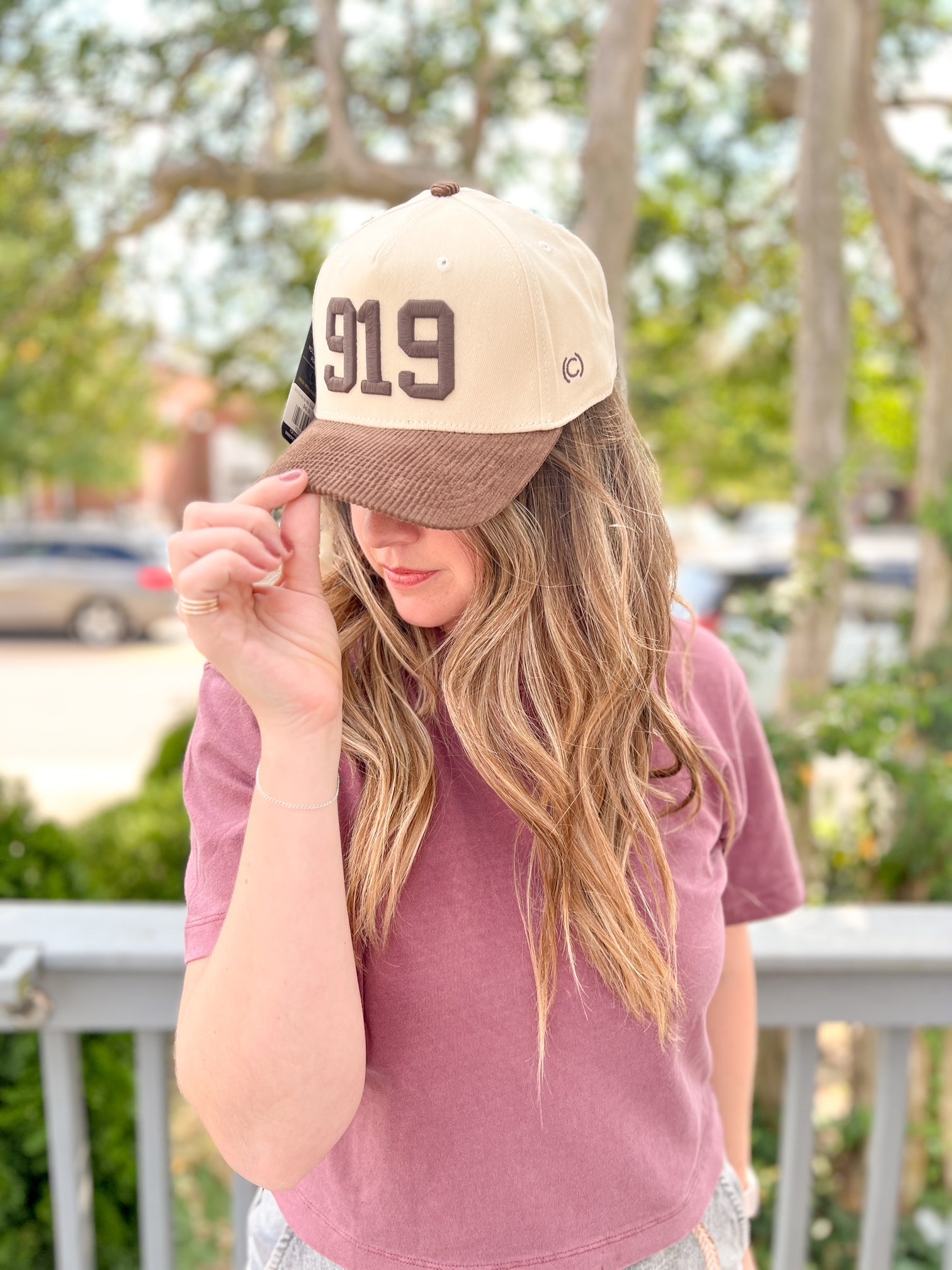 Rose & Lee Co 919 Corduroy Hat, Brown & Cream Accessories