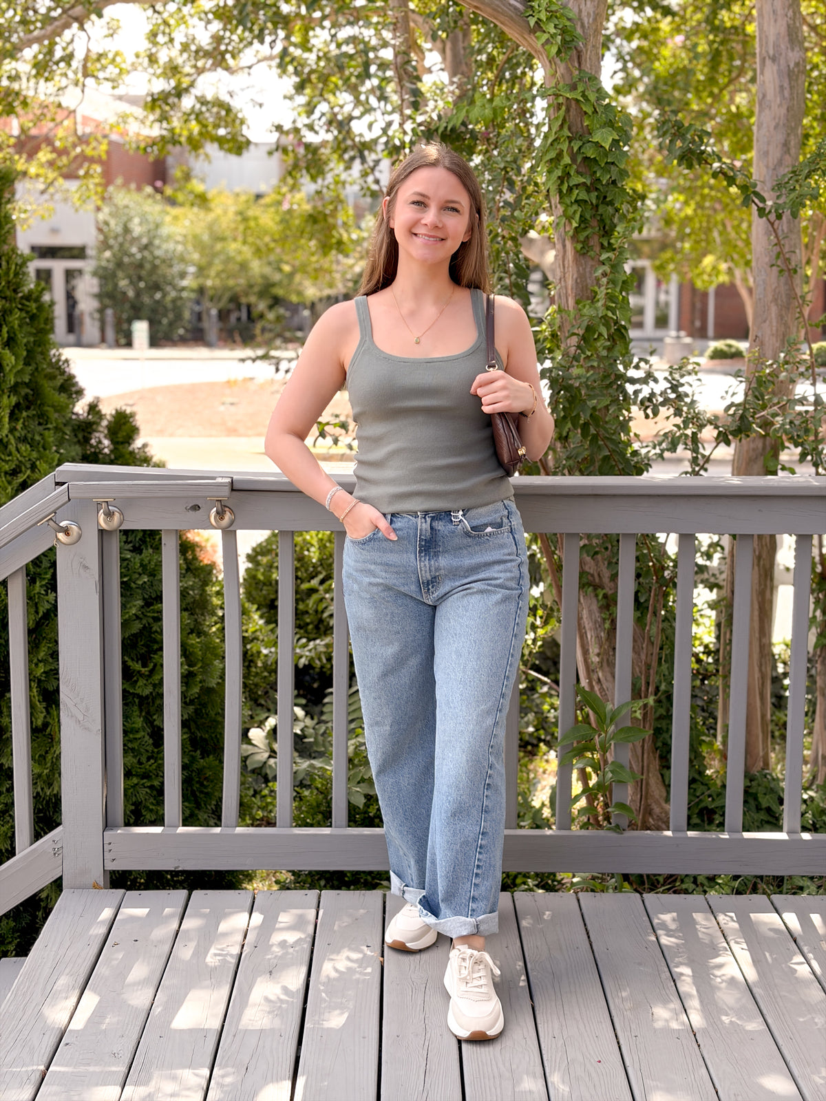 Rose & Lee Co Corinne Tank, Dark Sage Tanks
