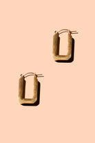 Rose & Lee Co Corner Hoops, Yellow Gold Earrings