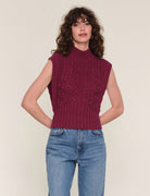 Merlot Mock Neck Sweater Tank