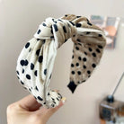 Cream Velvet Polka Dot Headband