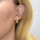 Gold Hammered Crescent Moon Earrings