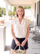 Rose & Lee Co Haylee Top, Off White Work Tops