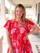 Rose & Lee Co Cleo Dress, Red Multi Work Dress