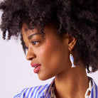 Rose & Lee Co Danielle Fish Earrings, Blue + White Earrings