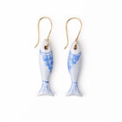 Rose & Lee Co Danielle Fish Earrings, Blue + White Earrings