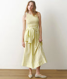 Rose & Lee Co Darcy Dress, Lime Stripe by Marine Layer Casual Dresses