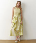 Rose & Lee Co Darcy Dress, Lime Stripe by Marine Layer Casual Dresses