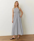 Rose & Lee Co Darcy Dress, Navy Stripe by Marine Layer Casual Dresses