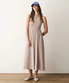 Rose & Lee Co Darcy Dress, Mocha Stripe by Marine Layer Casual Dresses