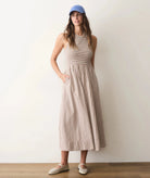 Rose & Lee Co Darcy Dress, Mocha Stripe by Marine Layer Casual Dresses