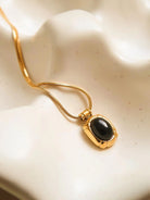 Rose & Lee Co Dax Black Stone Necklace, 18k Gold Necklaces