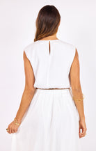 White Round Neck Bubble Tank