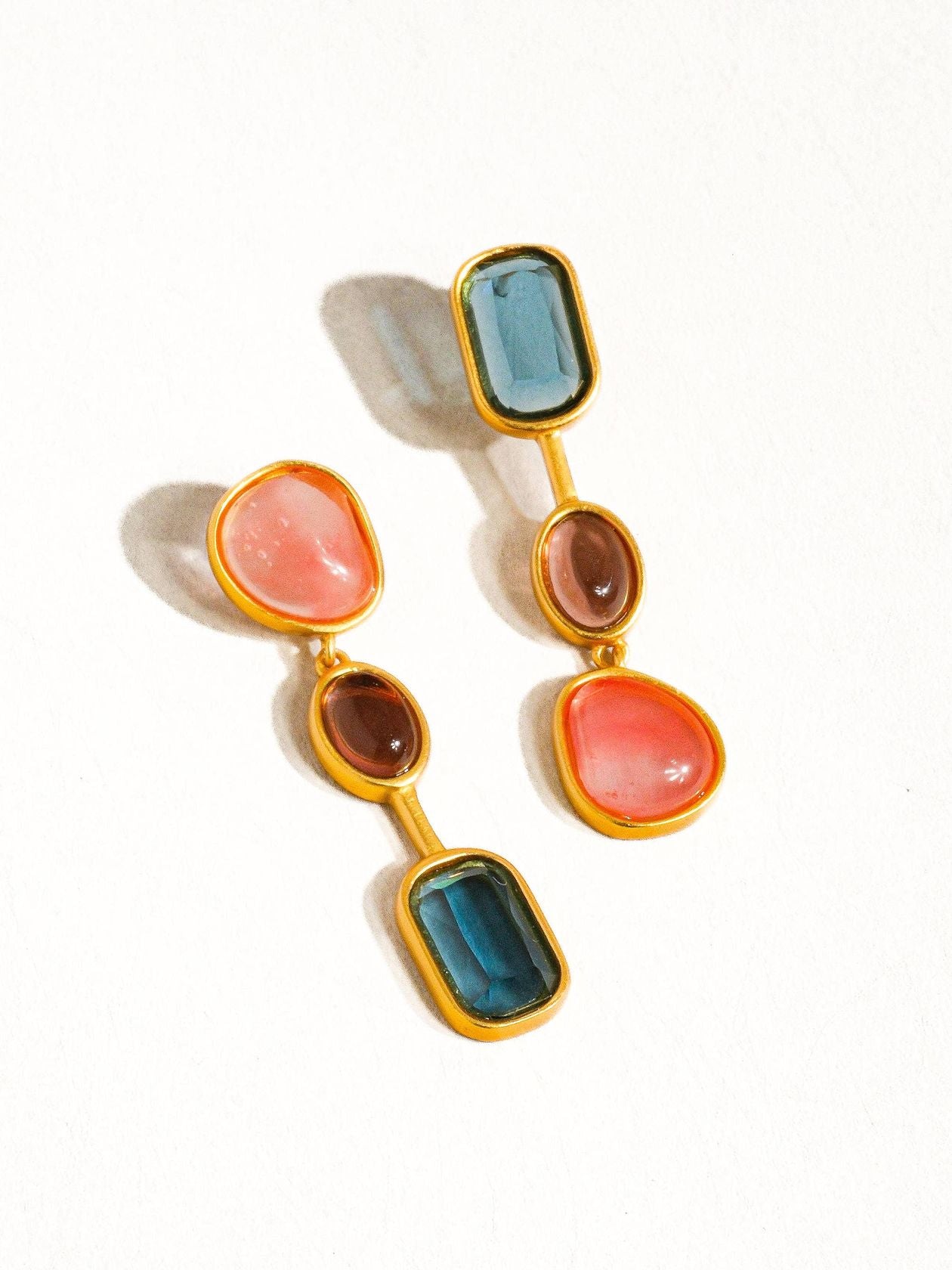 Rose & Lee Co Delia Vintage Drop Earrings, 18k Gold Earrings