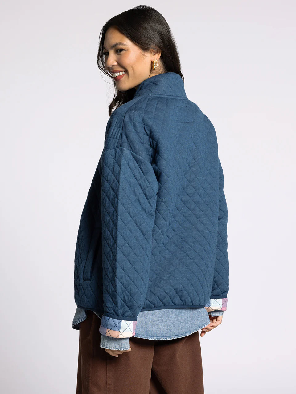 Indigo Blue Quilted Jacket