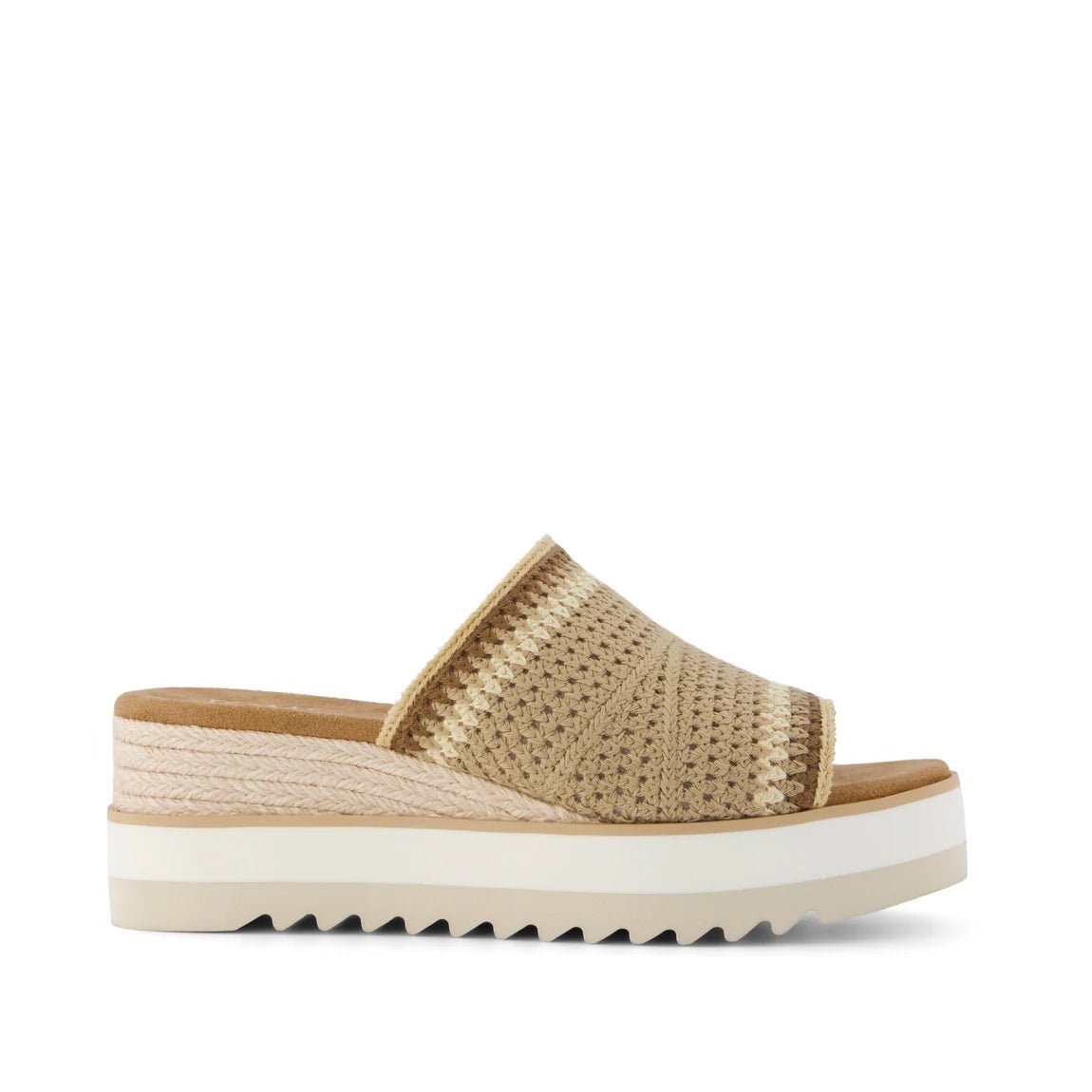 Rose & Lee Co Diana Mule Wedge Sandal, Almond Crochet Accessories