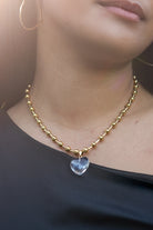 Clear Heart Gold Chain Necklace