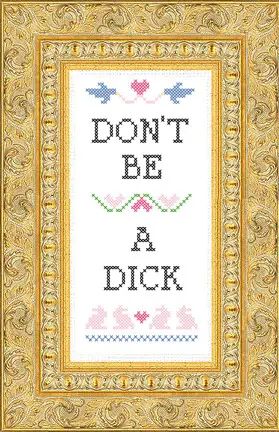 Rose & Lee Co Deluxe Cross Stitch Kit, Don't Be A Dick Home & Gifts