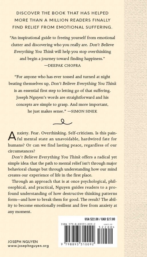Rose & Lee Co Don't Believe Everything You Think Book Home & Gifts