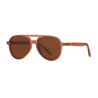 Soft Mocha + Brown Polarized Lens Aviator Sunglasses