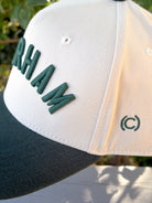 Rose & Lee Co DURHAM Arched Vintage Two-Tone Hat, Hunter Green/Cream Accessories