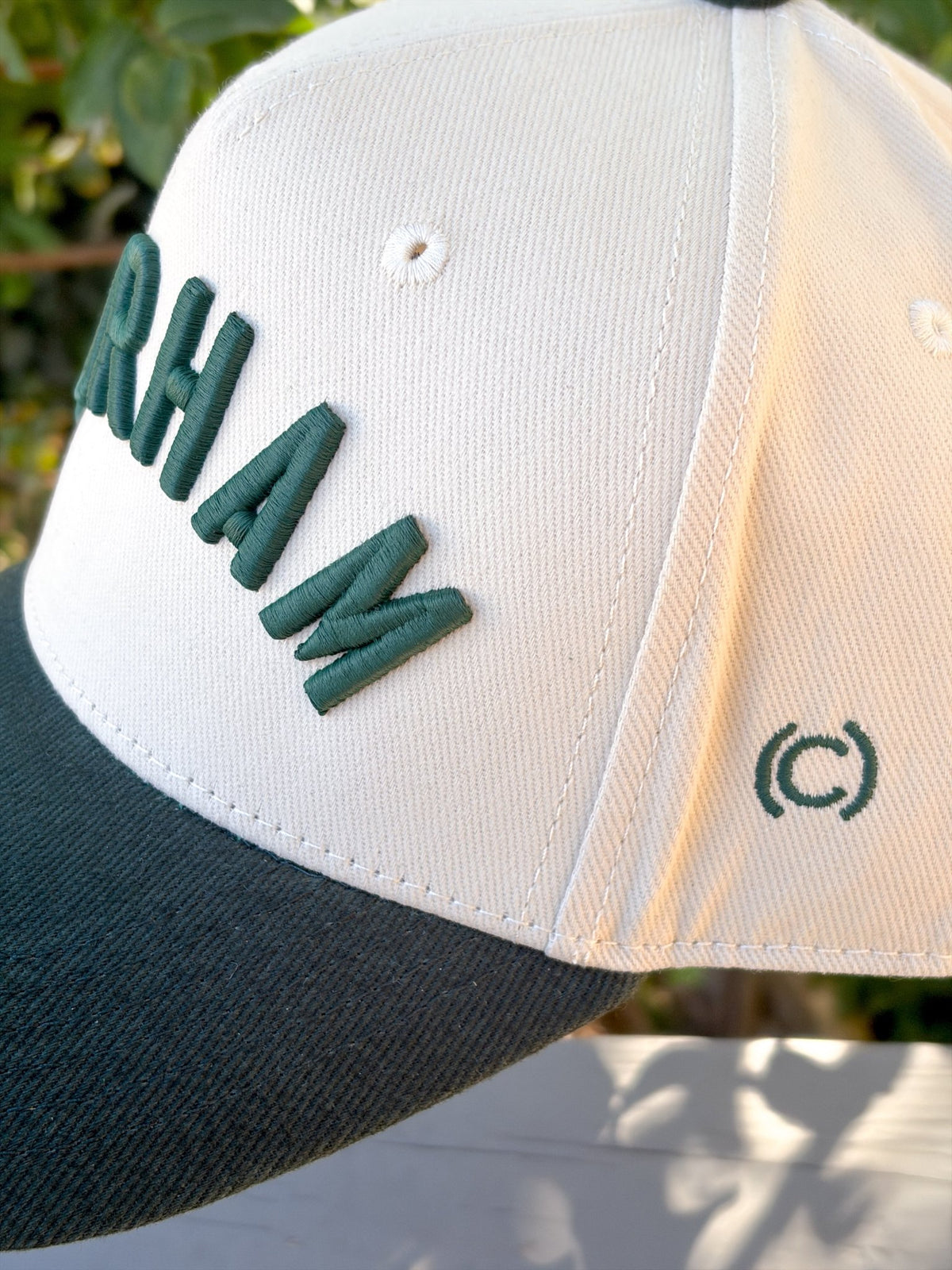 Rose & Lee Co DURHAM Arched Vintage Two-Tone Hat, Hunter Green/Cream Accessories