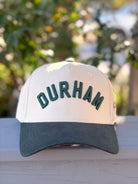 Rose & Lee Co DURHAM Arched Vintage Two-Tone Hat, Hunter Green/Cream Accessories