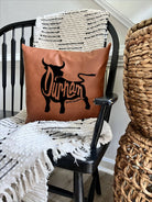 Durham NC Retro Leather Pillow
