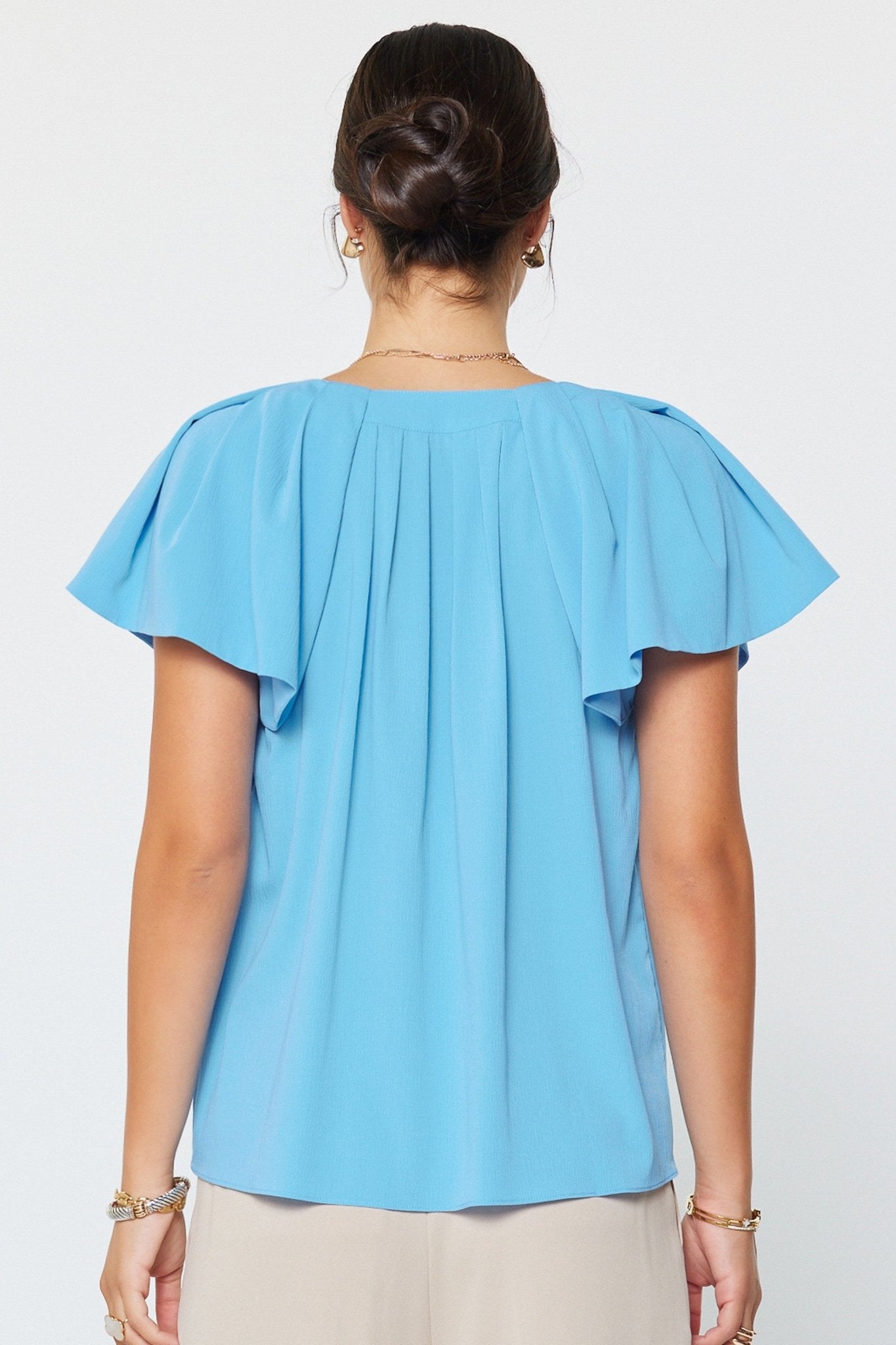Rose & Lee Co Dylan Top, Faded Blue Work Tops