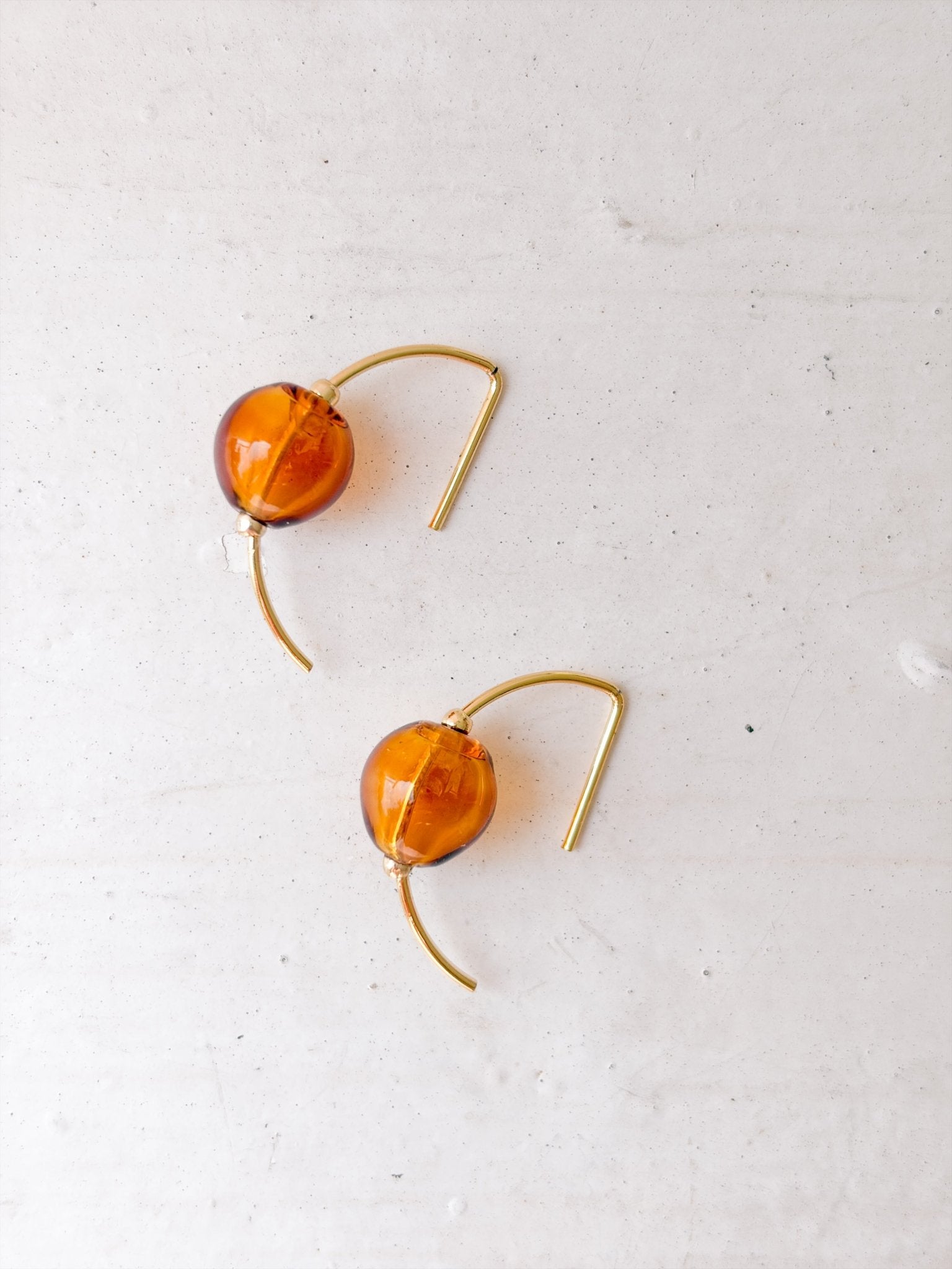 Rose & Lee Co Refined Glass Hoop Earrings, Topaz/Gold Earrings