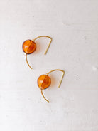 Rose & Lee Co Refined Glass Hoop Earrings, Topaz/Gold Earrings