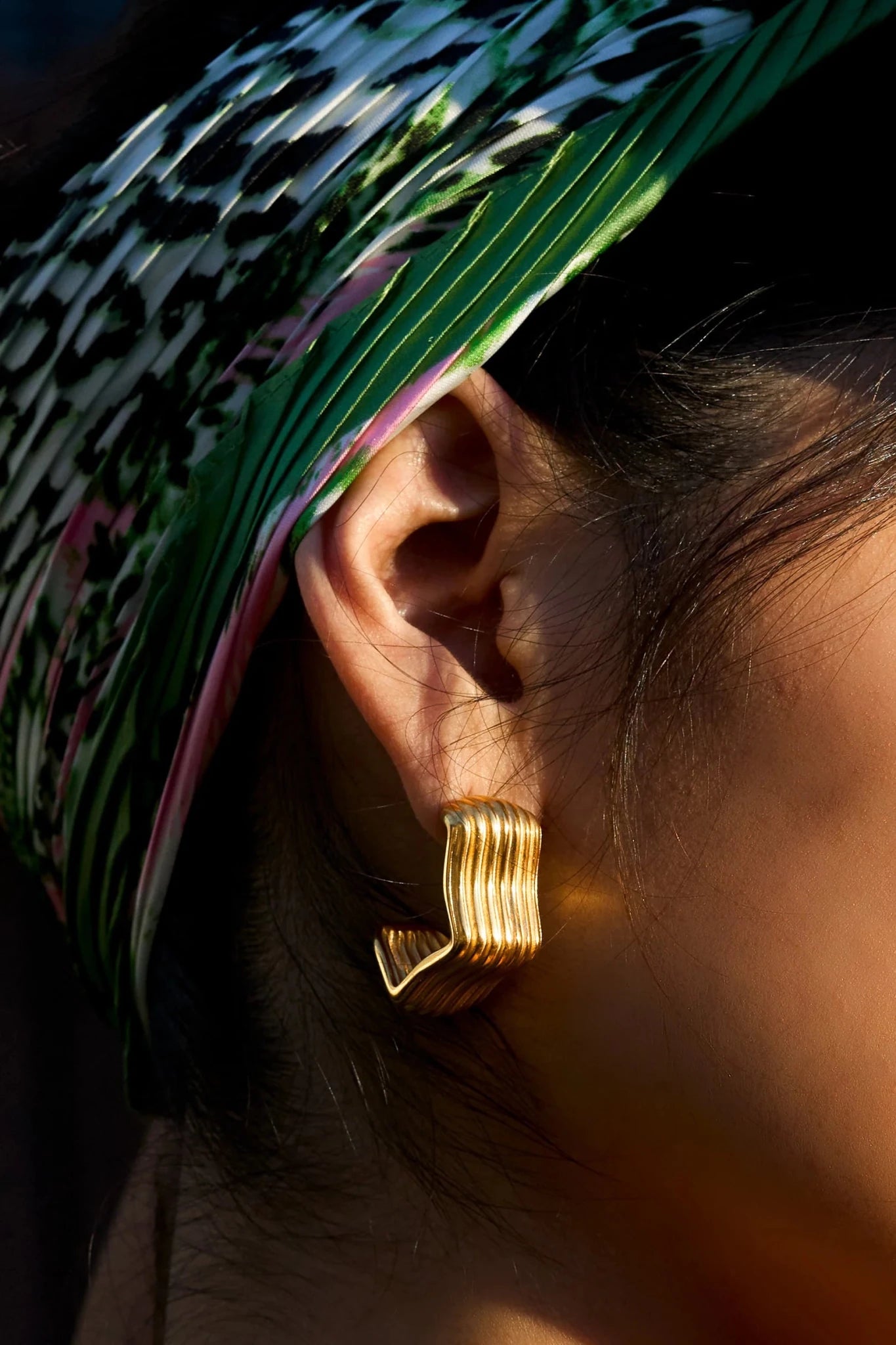 Rose & Lee Co Echo Hoops, 18k Gold Plated Earrings