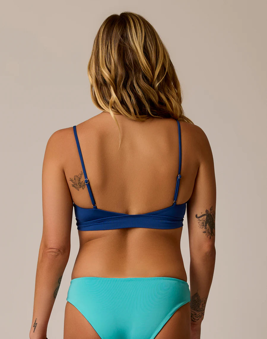 Navy Front Twist Bikini Top