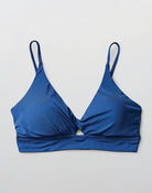 Navy Front Twist Bikini Top