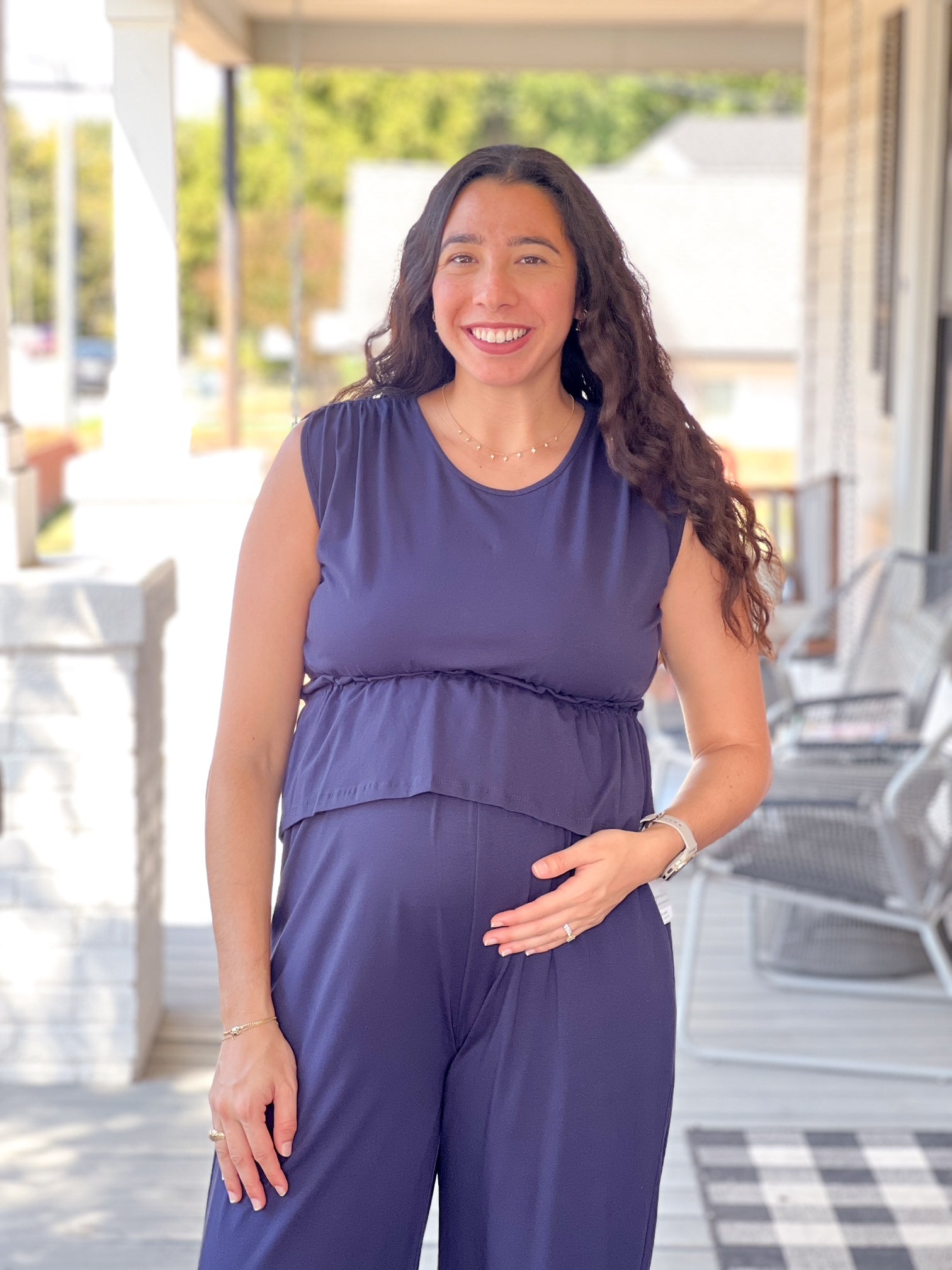 Navy Sleeveless Tank Top