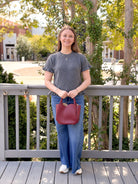 Rose & Lee Co Elizabeth Top, Charcoal short sleeve