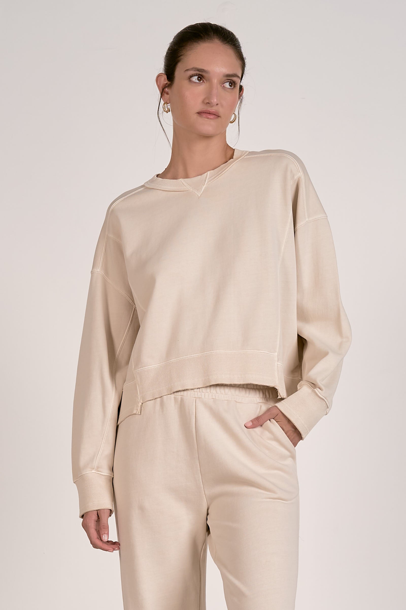 Neutral Long Sleeve Crewneck Sweatshirt