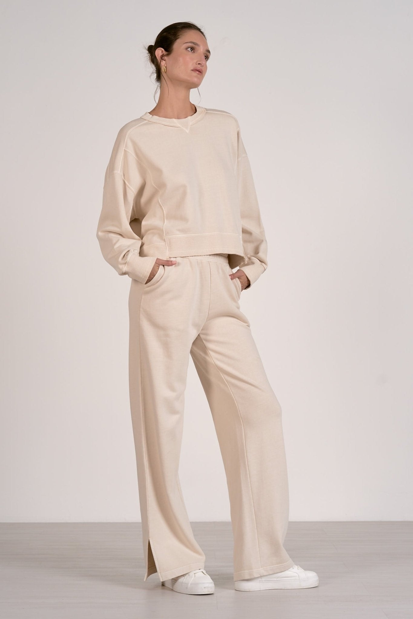Rose & Lee Co Ellie Sweatshirt, Stone Sweatshirt & Hoodies