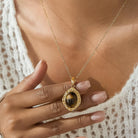 Rose & Lee Co Elouise Stone Pendant Necklace, 18k Gold Necklaces