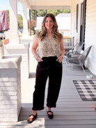 Rose & Lee Co Emely Top, Brown Work Tops