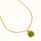 18K Gold Green Pendant Necklace