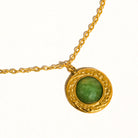 18K Gold Green Pendant Necklace