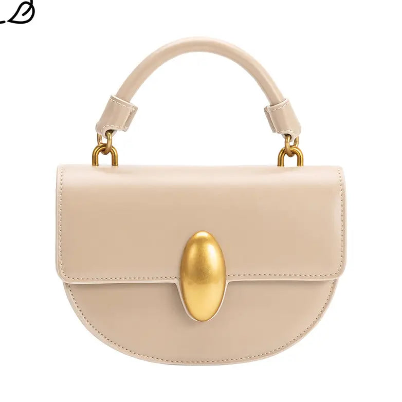 Crescent Top Handle Crossbody Bag in Bone