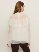 Lightweight and Sheer Chalk Colored Blouse
