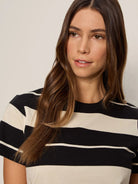 black and white striped tee