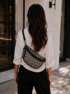 Rose & Lee Co Berkeley Basketweave Belt Bag, Black/Tan Bags