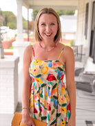 Rose & Lee Co Bloom Dress, Watercolor Floral Casual Dresses