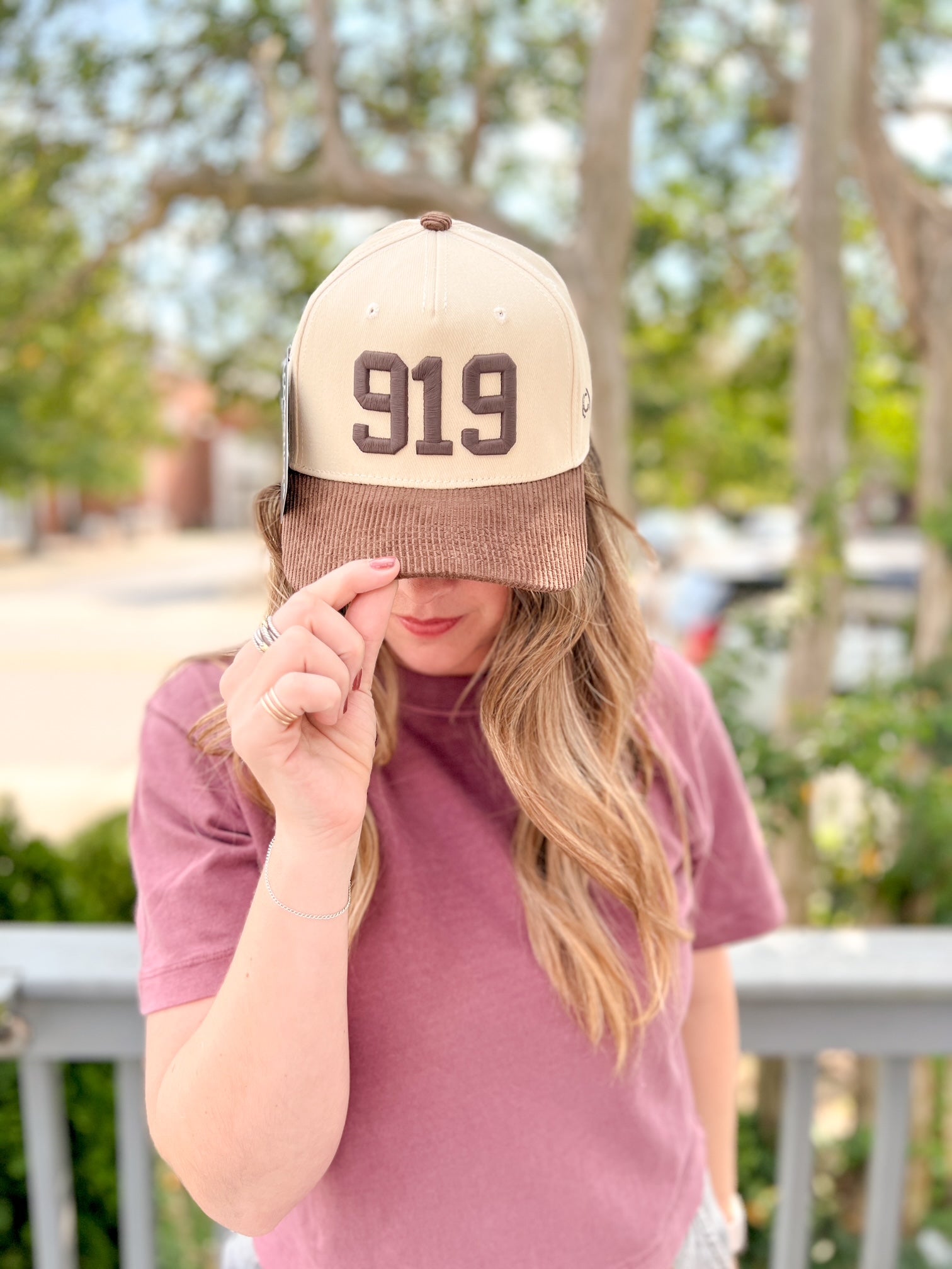 Rose & Lee Co 919 Corduroy Hat, Brown & Cream Accessories