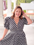 Midnight Weave Short Sleeve Dress
